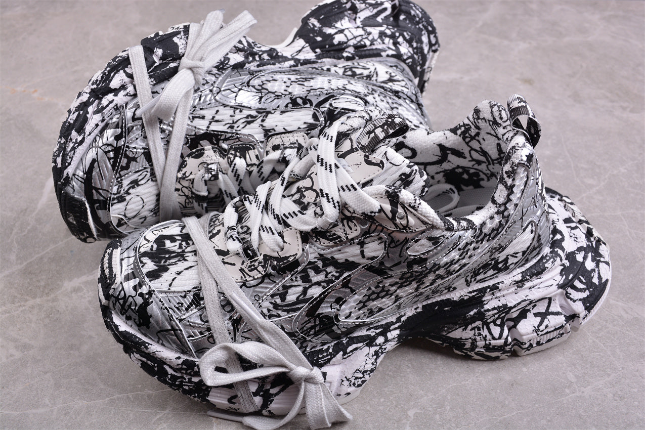 Balenciaga 3XL Extreme Graffiti Sneaker in White/Black - Best Reps Website 2025