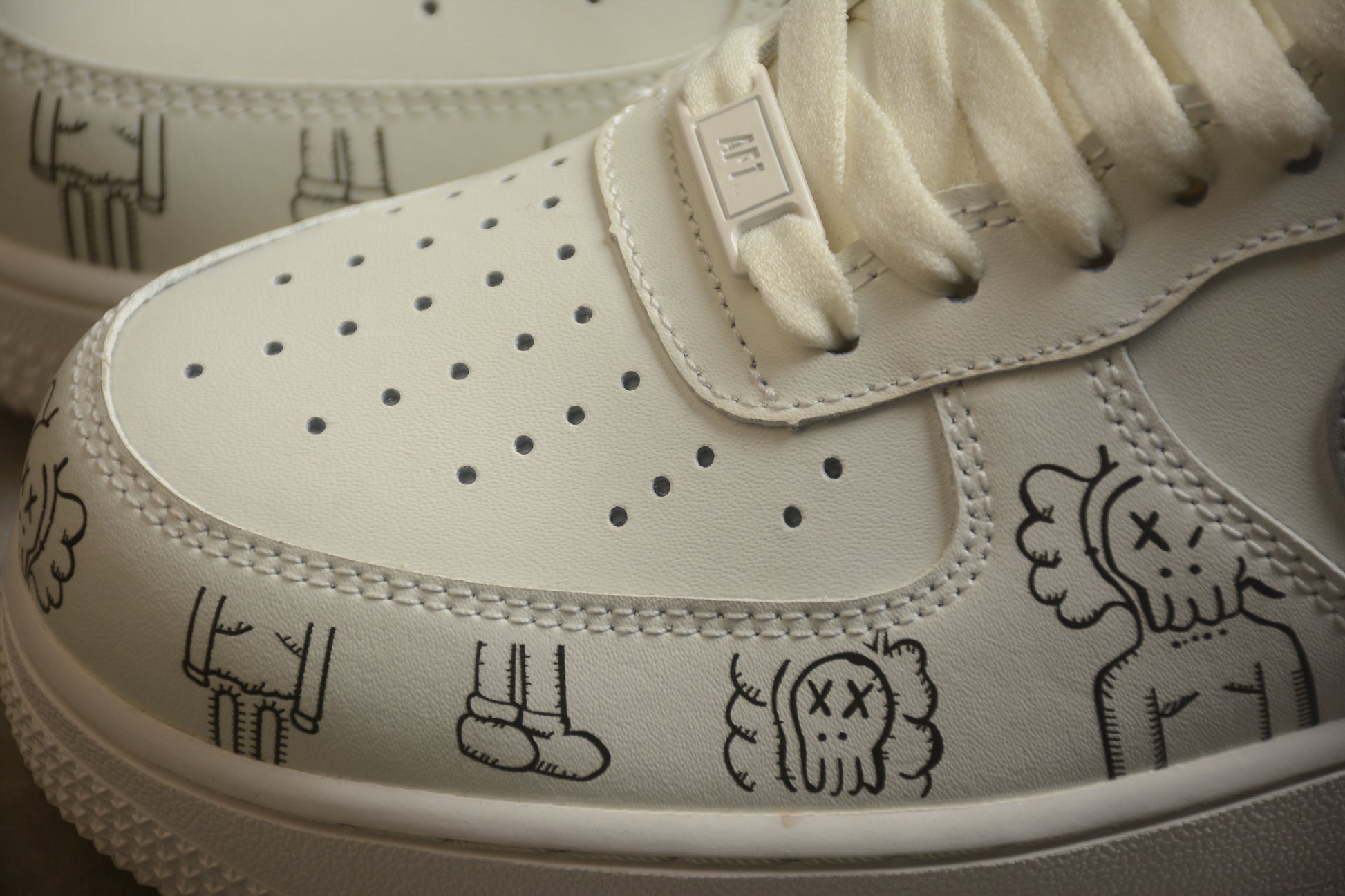 Custom Nike Air Force 1 x KAWS 1 Beige/Grey
