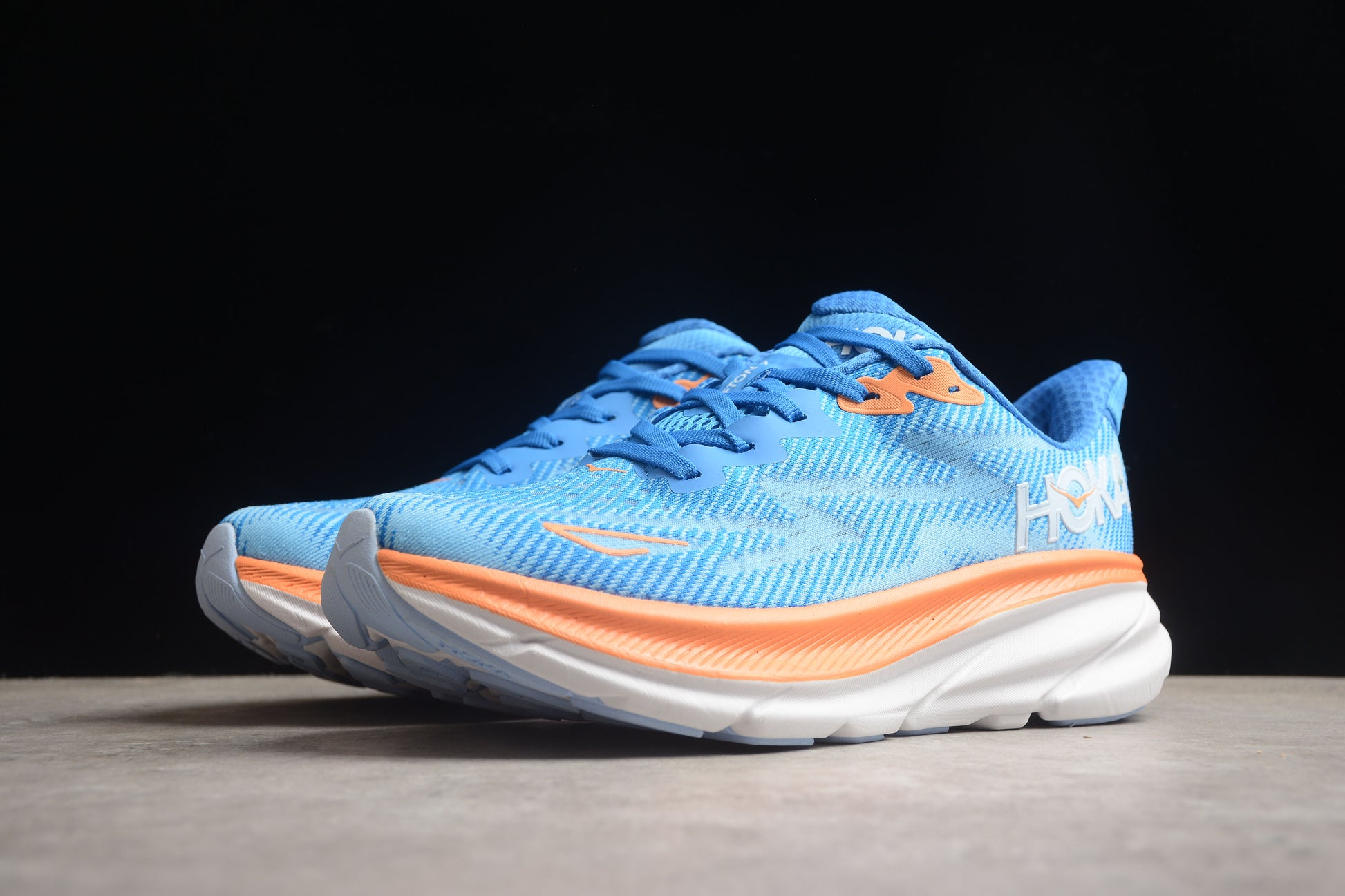 HOKA Clifton 9 in Blue/Orange - Best Reps Website 2025