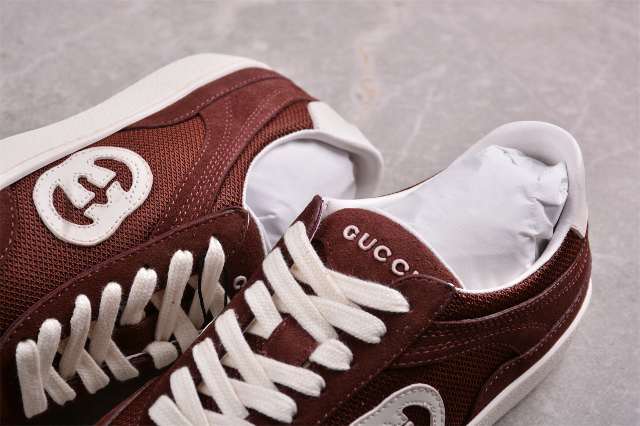 Gucci Interlocking G Brown Suede Low Top Sneakers - Best Reps Website 2025