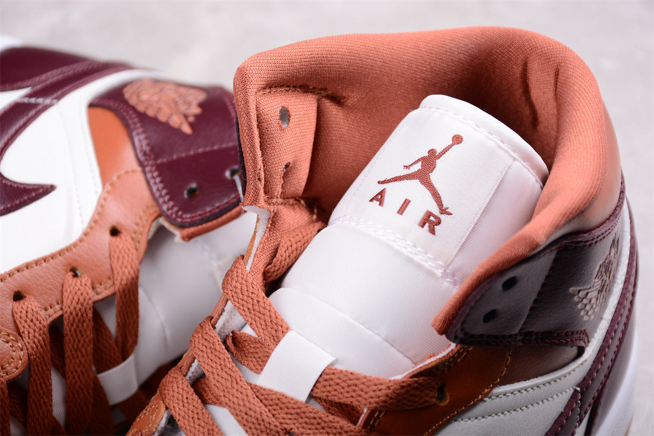 Nike Air Jordan 1 Mid "Dusty Peach Sail White Night Maroon" - Best Reps Website 2025