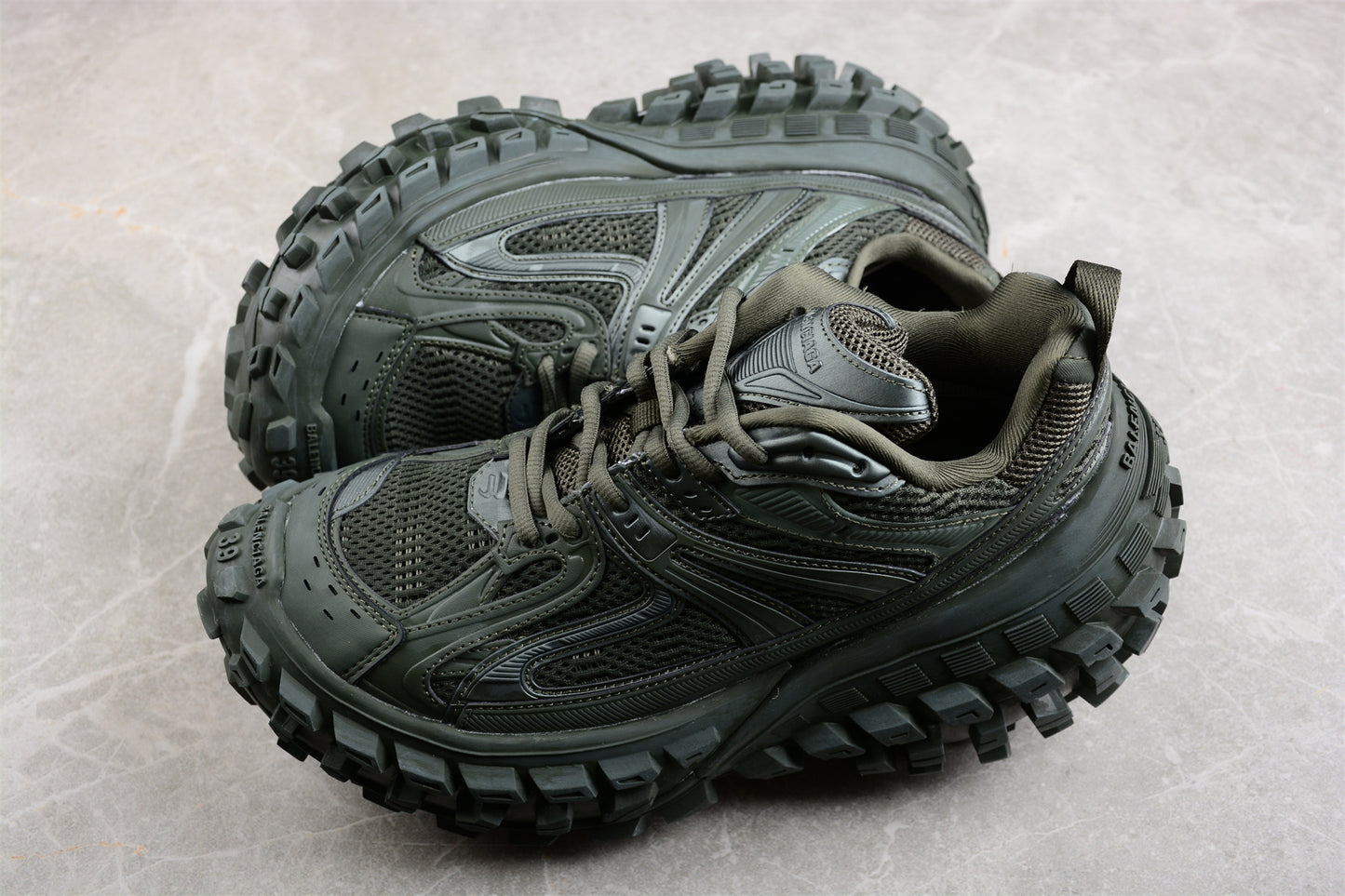 Balenciaga Defender Rubber Platform Sneakers in Khaki - Best Reps Website 2025