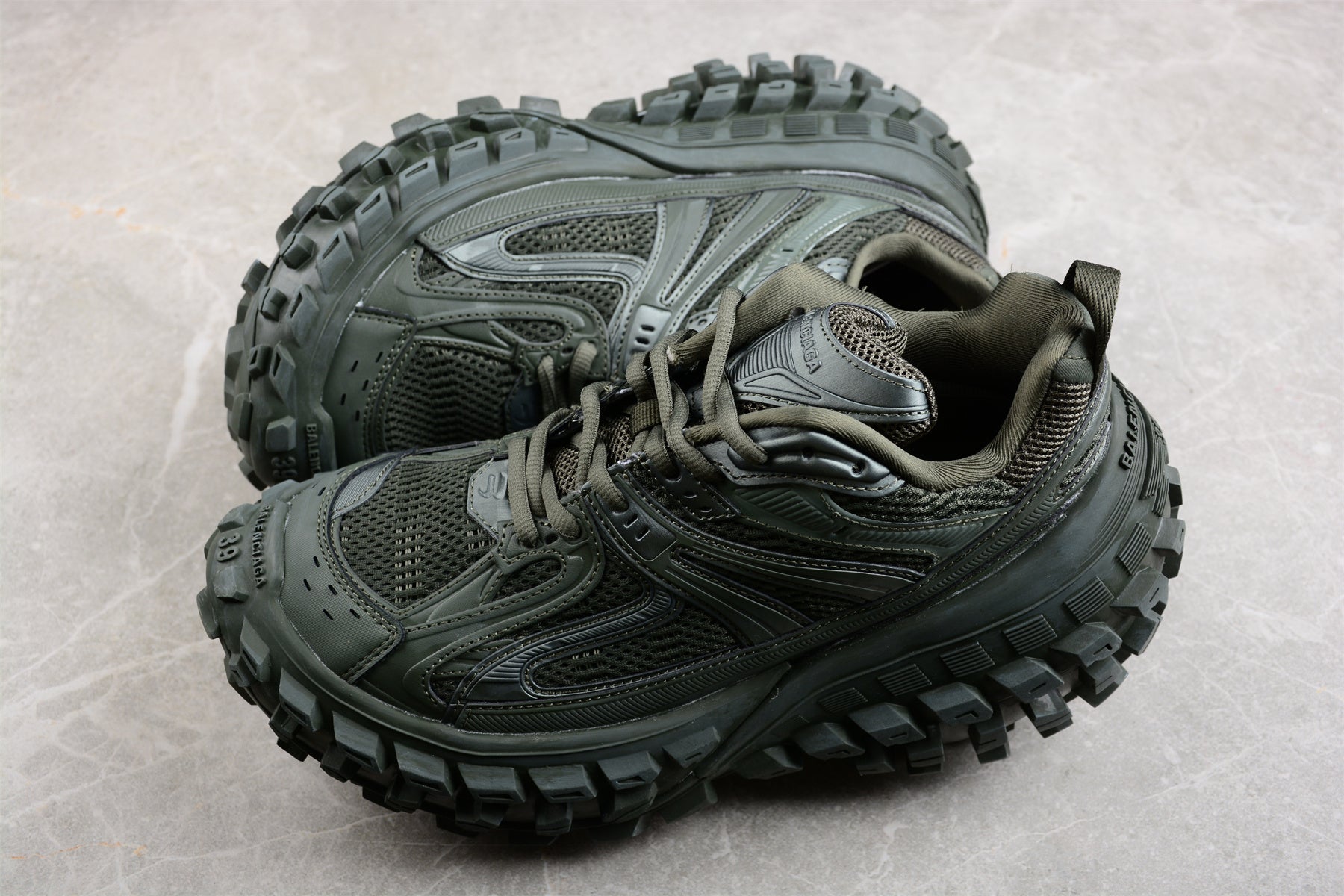 Balenciaga Defender Rubber Platform Sneakers in Khaki - Best Reps Website 2025