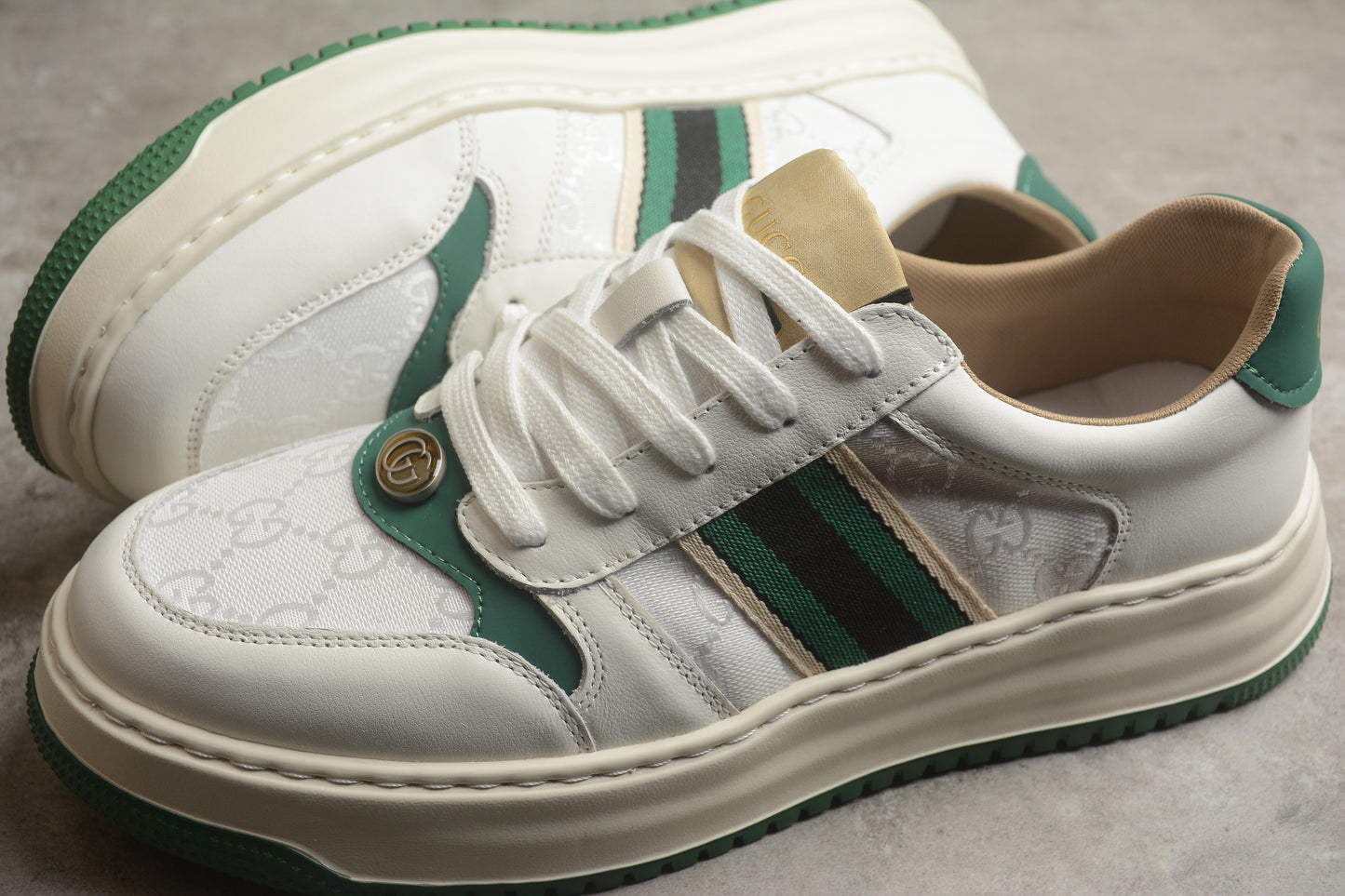 Gucci Chunky B Screener GG White/Green - Best Reps Website 2025
