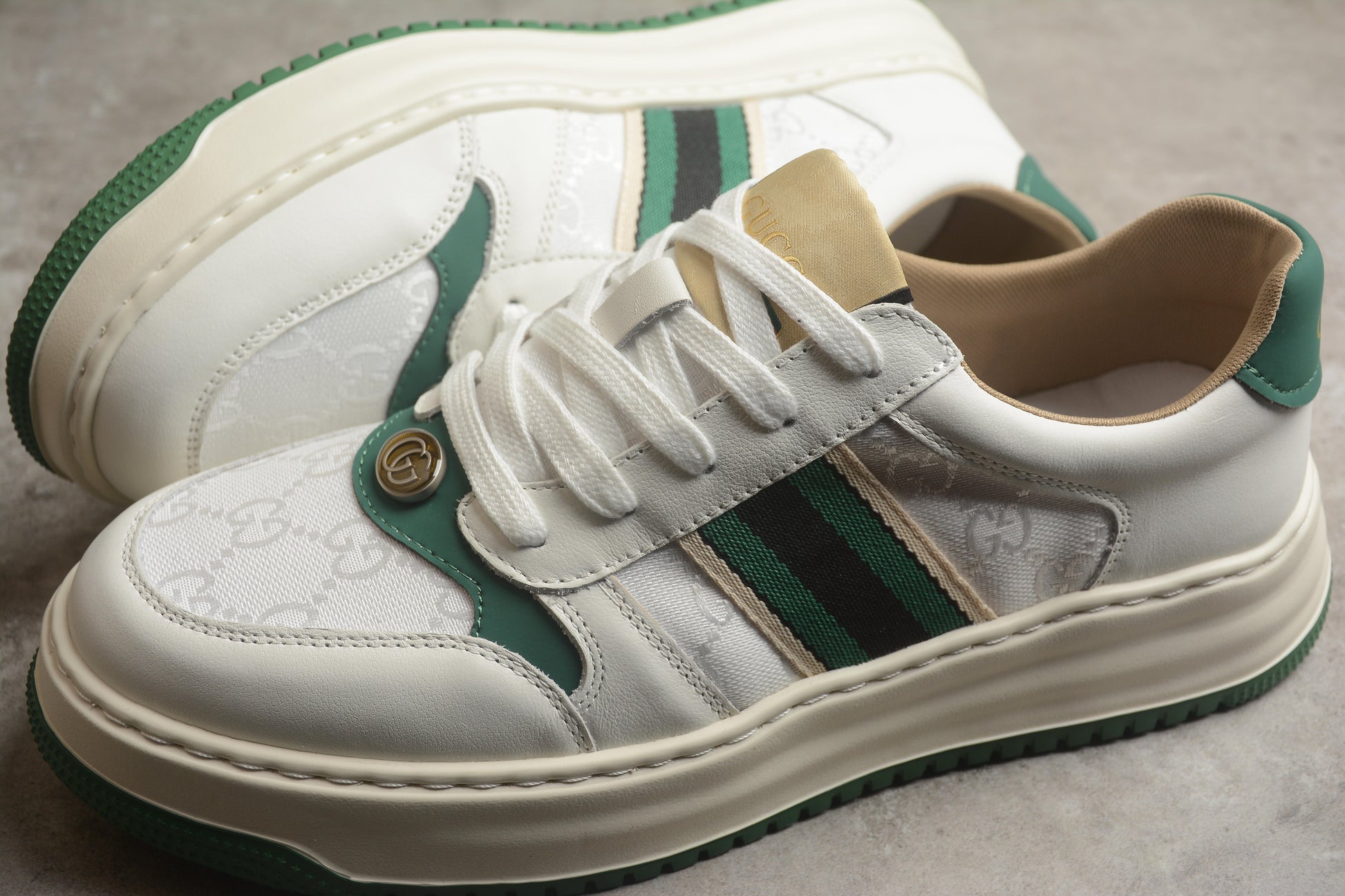 Gucci Chunky B Screener GG White/Green - Best Reps Website 2025