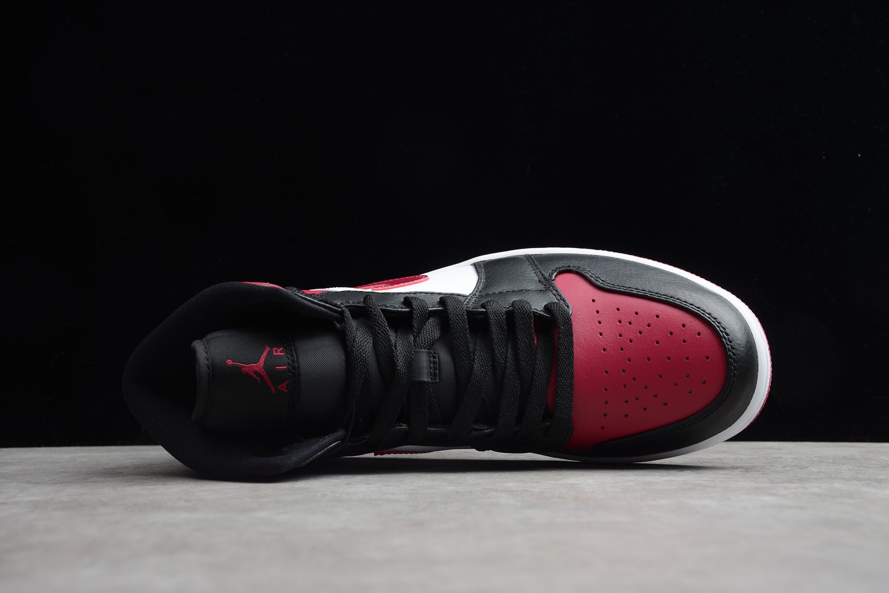 Nike Air Jordan 1 Mid "Bred Toe" (Black/Red/White) - Best Reps Website 2025