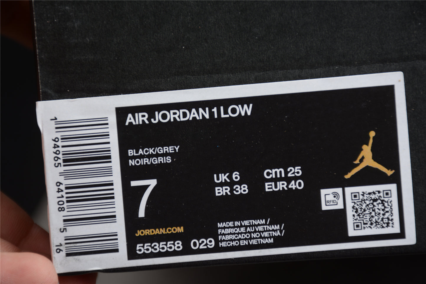 Air Jordan 1 Low "Black White Wolf Grey" 553558-029 - Best Reps Website 2025