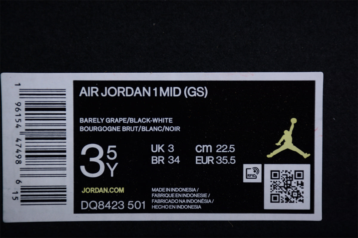 Nike Air Jordan 1 Mid GS "Barely Grape"