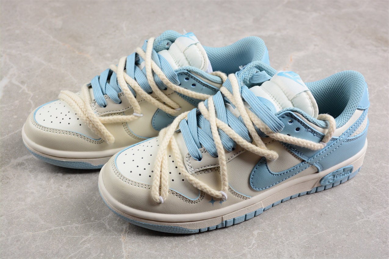 Nike Dunk Low Custom “Baby Blue Cream Rope Lace” - Best Reps Website 2025