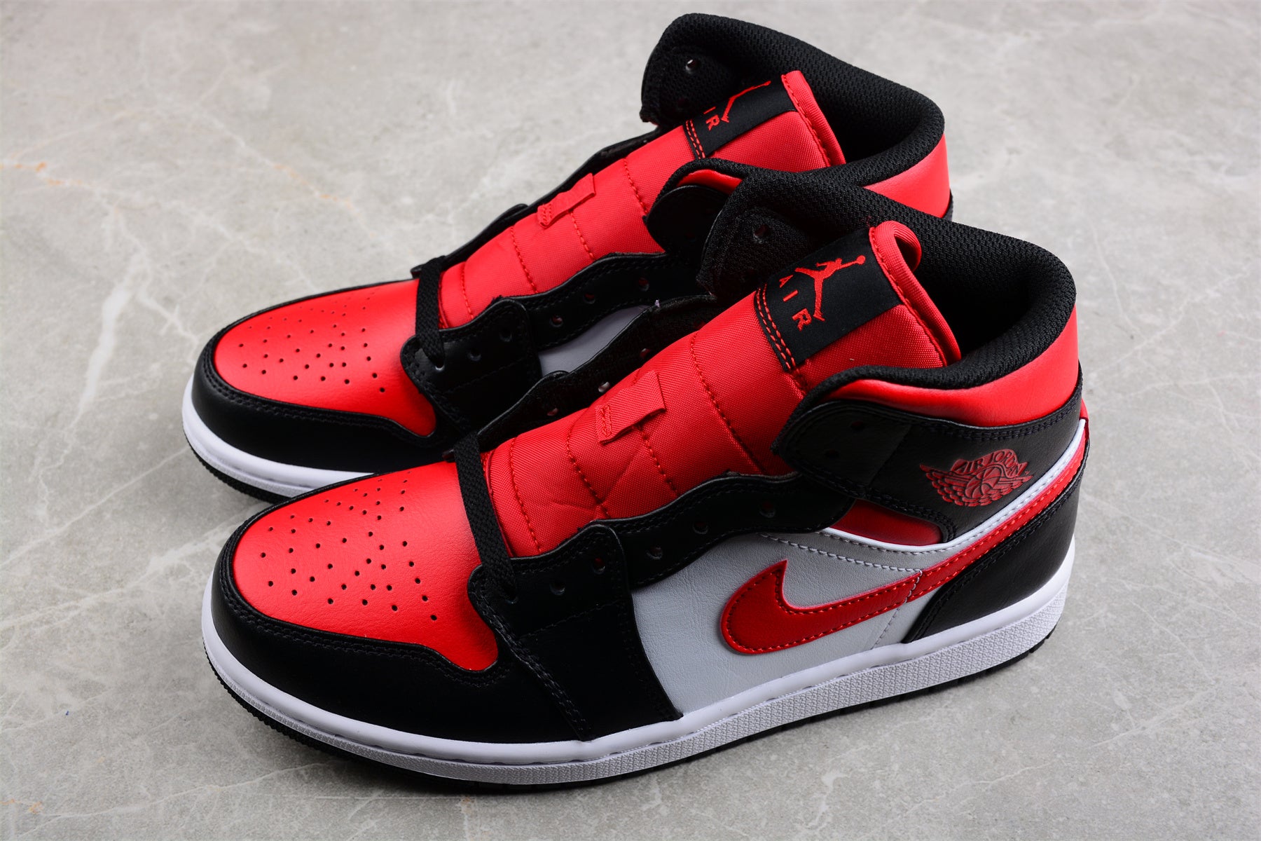 Nike Air Jordan 1 Mid "White Black Red Bred Toe" - Best Reps Website 2025
