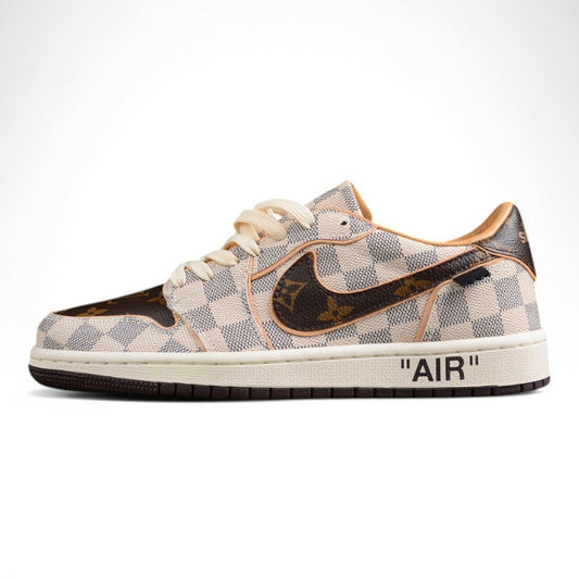 Air Jordan 1 Low OG Custom "Damier Azur/Brown