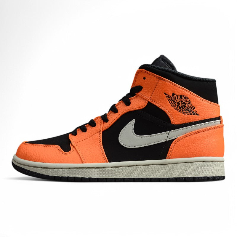 Air Jordan 1 Mid "Black Light Bone Orange"