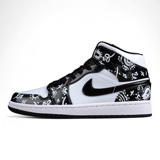 Air Jordan 1 Mid "Monochrome Splatter" Black/White