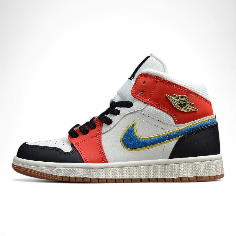Air Jordan 1 Mid "Noir/Rouge Gym/Or Métallique"