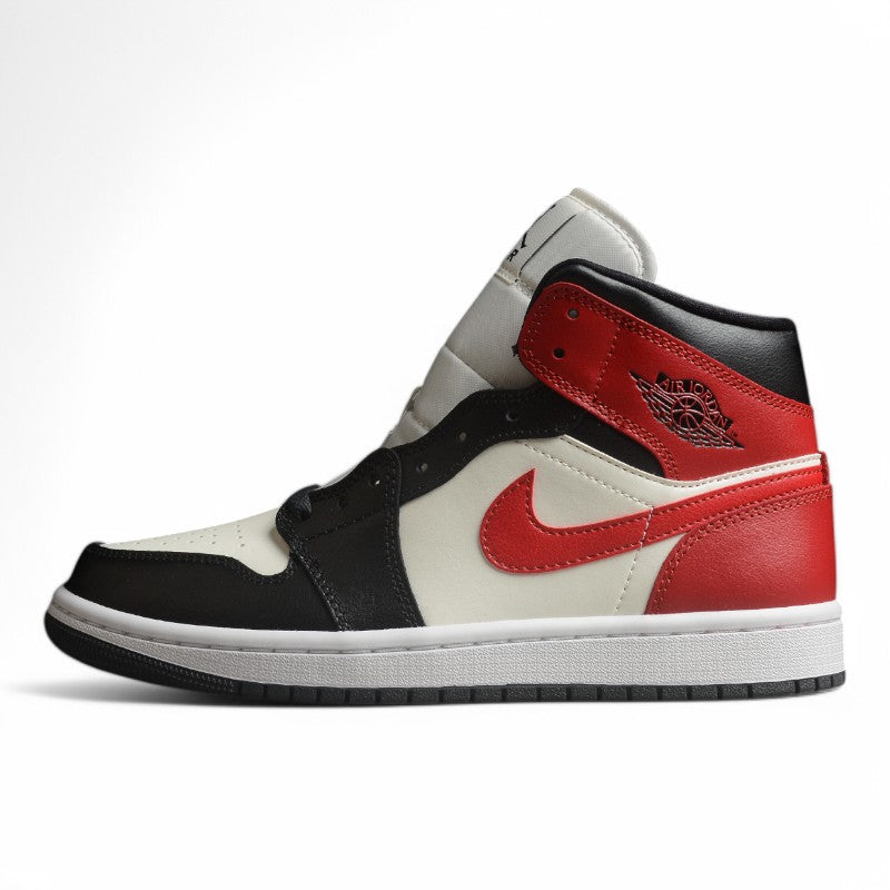 Air Jordan 1 Mid Retro White Red Black