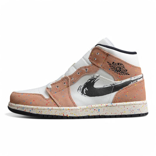 Air Jordan 1 Mid SE GS "Brushstroke Paint Splatter"