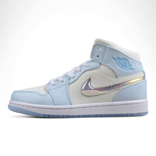 Air Jordan 1 Mid SE "Glitter Swoosh / Ice Blue" 