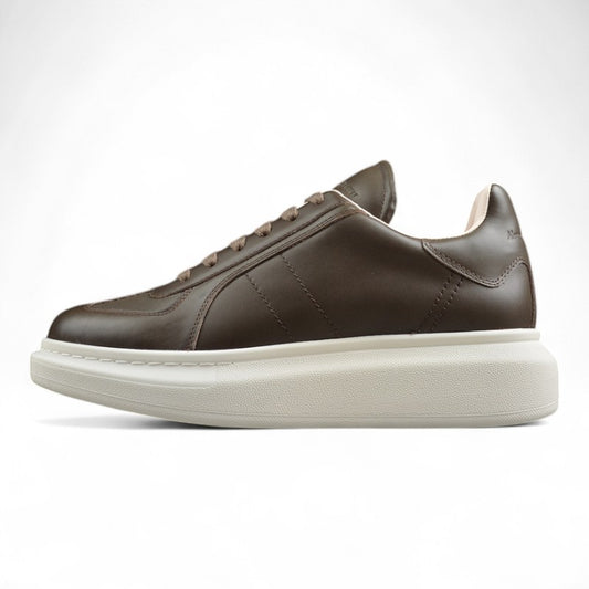 Alexander McQueen Oversized Leather Sneakers in Brown - Best Reps Website 2025
