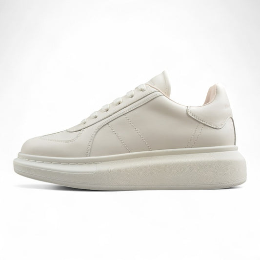 Alexander McQueen Oversized Leather Sneakers in White - Best Reps Website 2025
