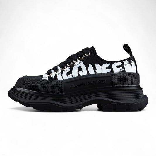 Alexander McQueen Tread Slick Low Lace-Up in Canvas Graffiti Black - Best Reps Website 2025