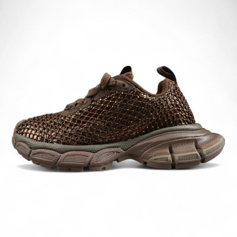 Balenciaga 3XL Fishnet Sneakers Brown