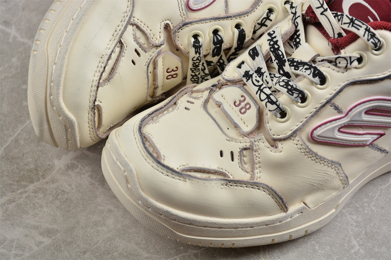  Balenciaga Hamptons Worn Out Off White/Red 