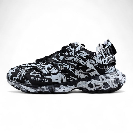 Balenciaga Track Graffiti Sneakers – Black/White - Best Reps Website 2025