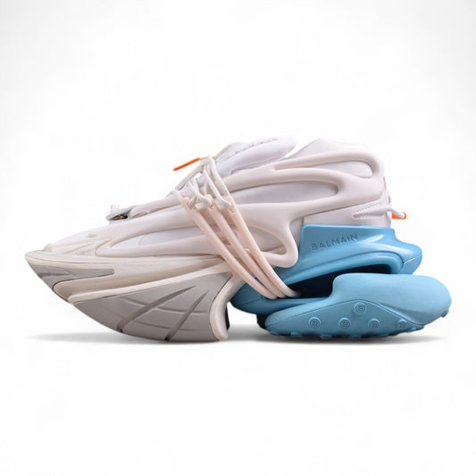 Balmain Unicorn Sneakers Blue/White – Neoprene &amp; Leather