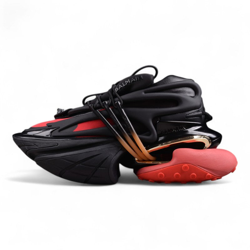 Balmain Unicorn Sneakers Light Black/Red – Neoprene &amp; Leather - Best Reps Website 2025