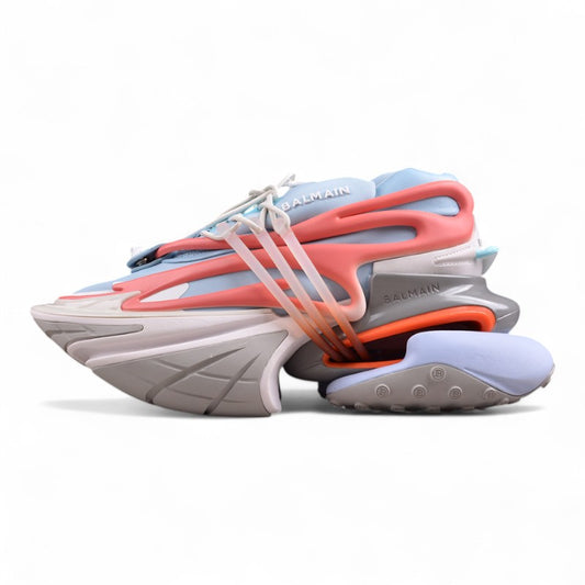 Balmain Unicorn Sneakers Light Blue/White – Neoprene &amp; Leather