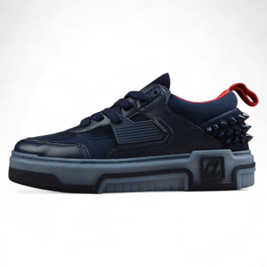  Christian Louboutin Astroloubi Lace-Up Sneakers in Navy Blue 