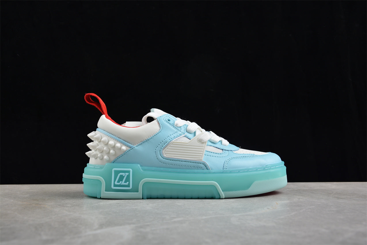 Christian Louboutin Astroloubi Leather Sneakers in Ice Blue-Switchreps