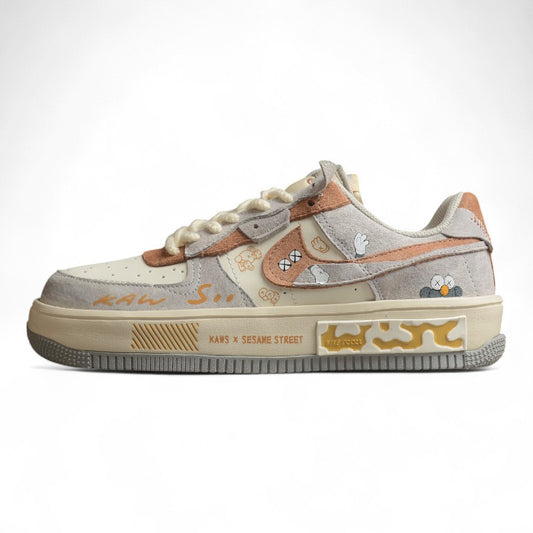 Custom Nike Air Force 1 x KAWS x Sesame Street – Beige/Grey - Best Reps Website 2025