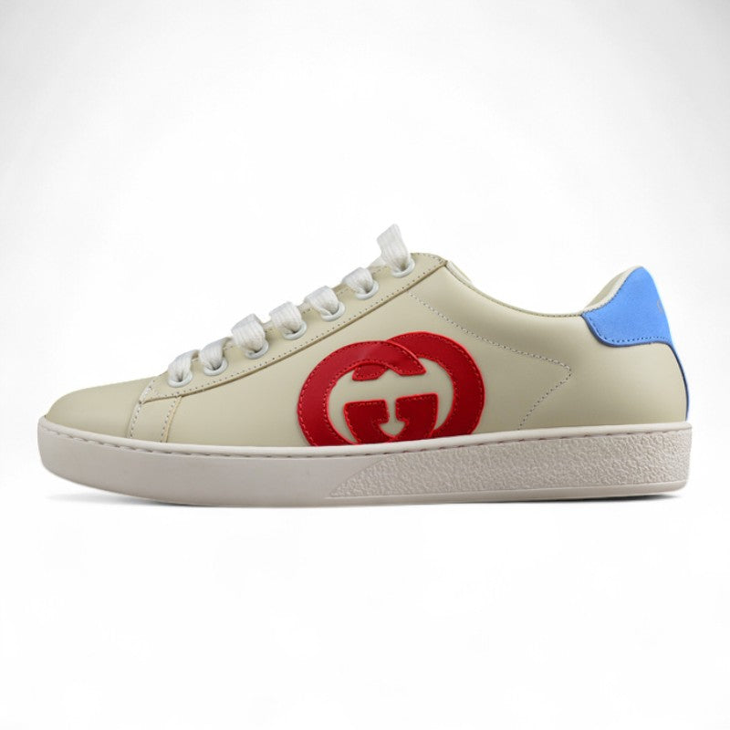 GUCCI Men’s Ace Interlocking G Logo Leather Sneakers White - Best Reps Website 2025