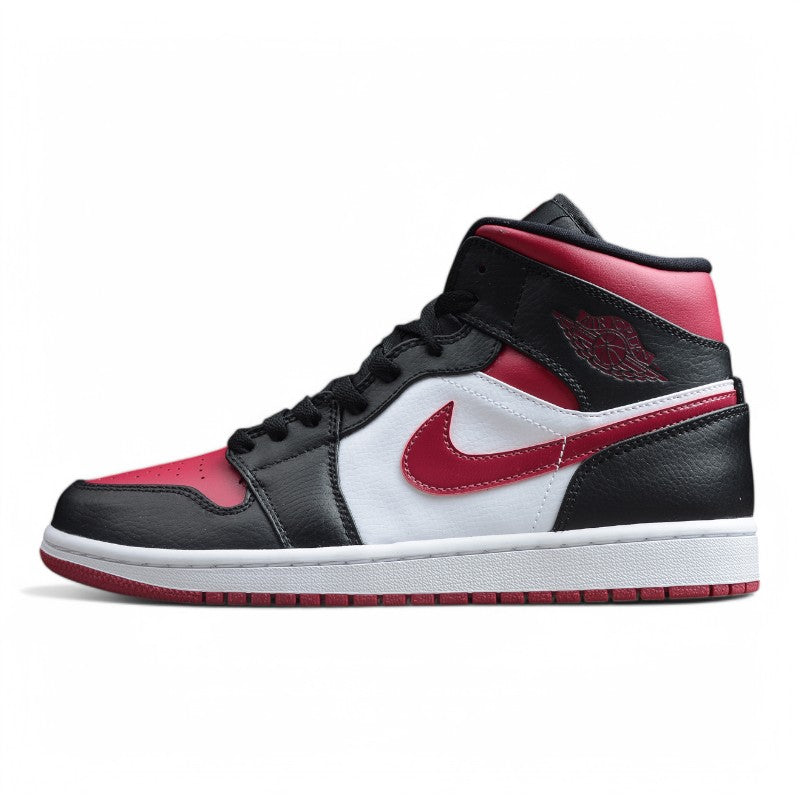Nike Air Jordan 1 Mid "Bred Toe" (Black/Red/White)