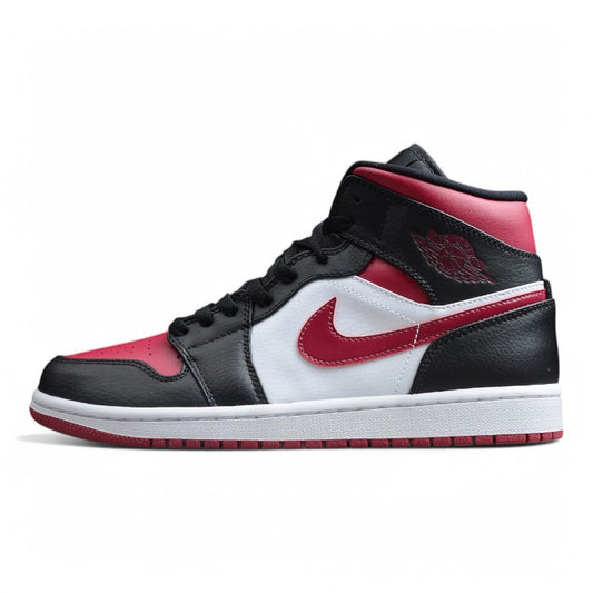 Nike Air Jordan 1 Mid "Bred Toe" (Black/Red/White)