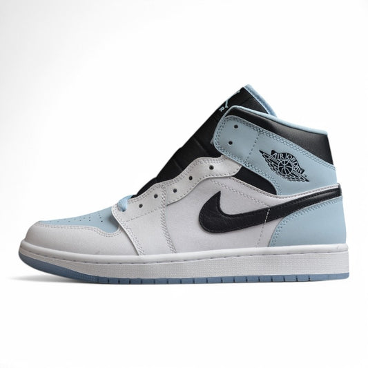 Nike Air Jordan 1 Mid SE "White Ice Blue Black UNC" GS