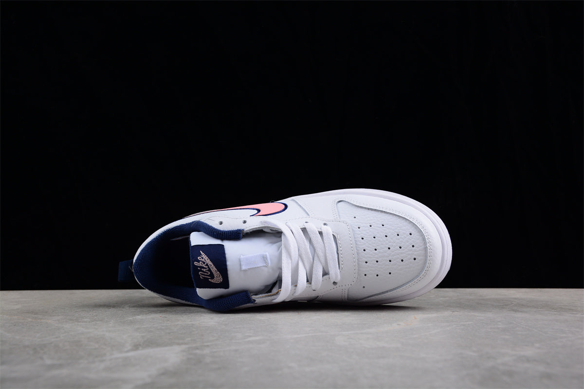 Nike Court Borough Low 2 White Pink Glaze Midnight Navy
