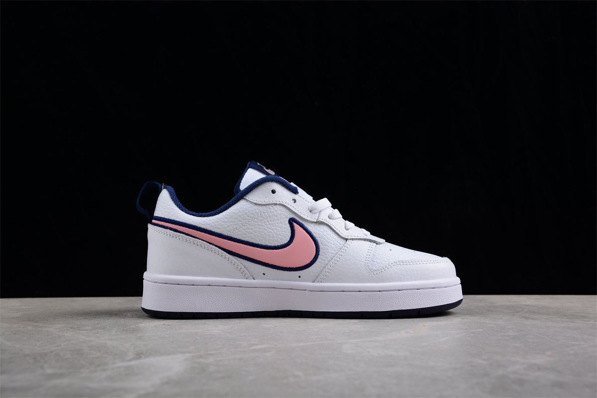 Nike Court Borough Low 2 White Pink Glaze Midnight Navy