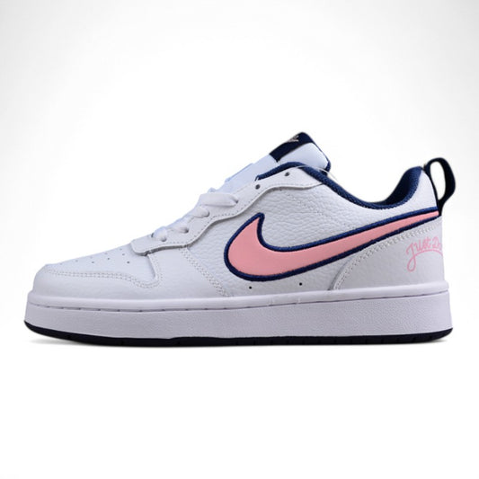 Nike Court Borough Low 2 White Pink Glaze Midnight Navy
