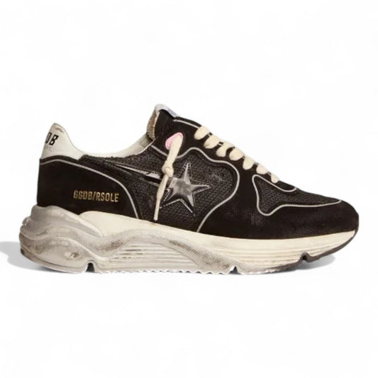 Running Sole sneakers with black mesh and suede upper and 3D star