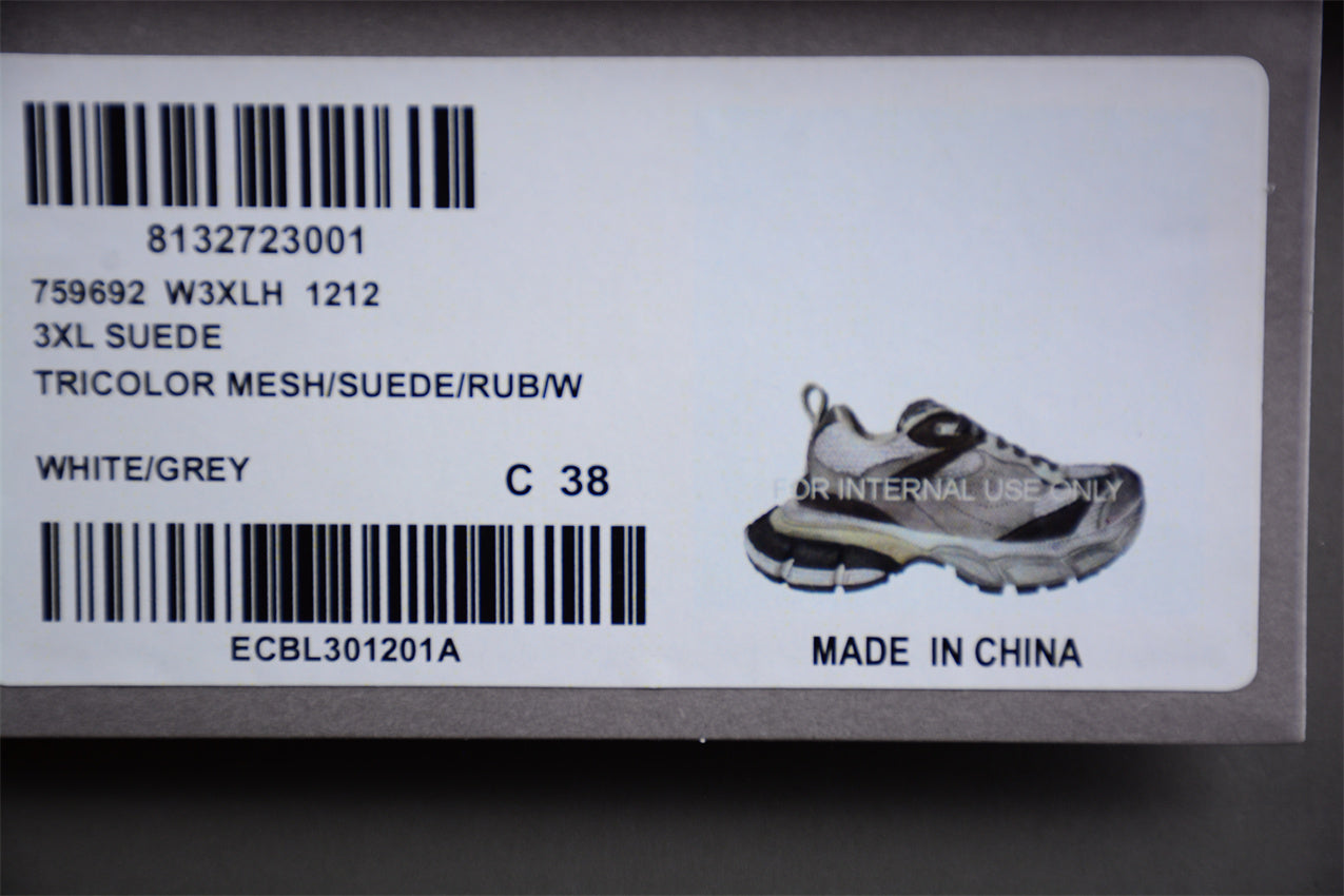 Balenciaga 3XL Distressed Sneakers in White/Grey - Best Reps Website 2025