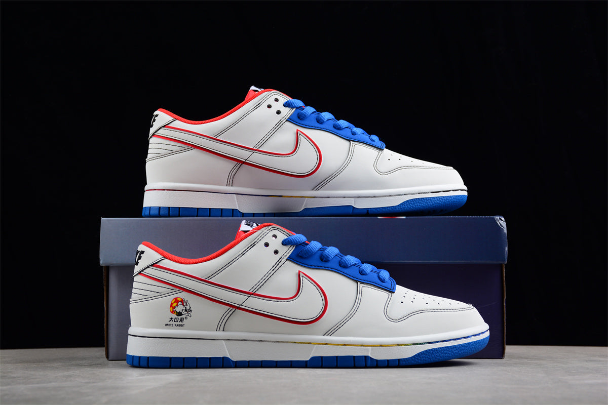 Nike SB Dunk Low "White Rabbit" Blue Red - Best Reps Website 2025