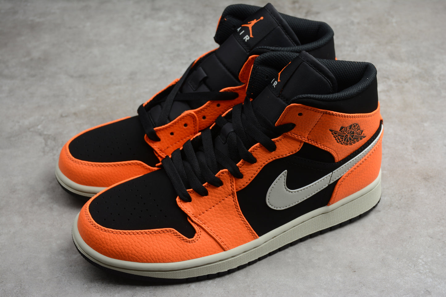 Air Jordan 1 Mid "Black Light Bone Orange" - Best Reps Website 2025