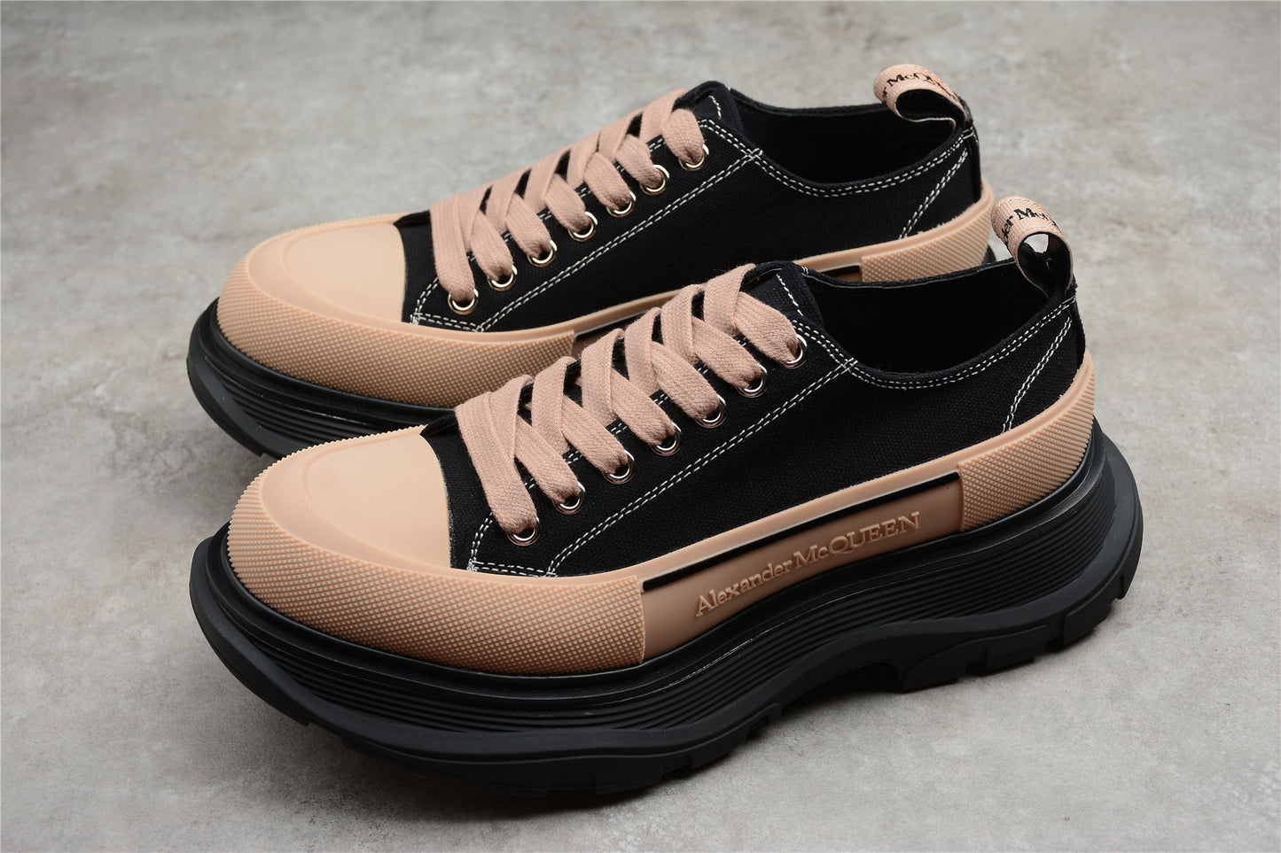 Alexander McQueen Tread Slick Low in Black/Tan - Best Reps Website 2025