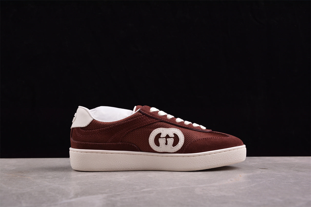 Gucci Interlocking G Brown Suede Low Top Sneakers - Best Reps Website 2025