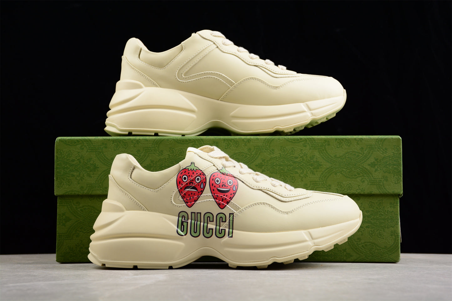 Gucci Rhyton Sneaker With Strawberry Print 'Ivory White' - Best Reps Website 2025