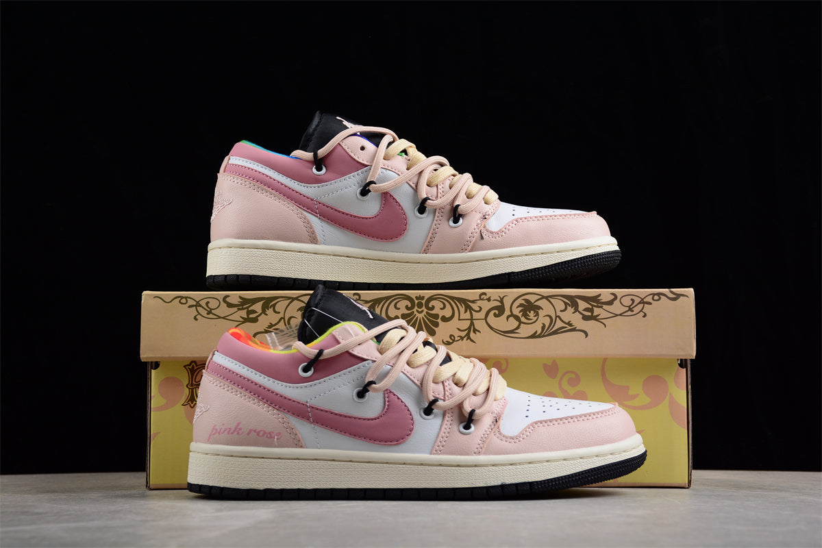 Air Jordan 1 Low FZBB Vintage Basketball Shoes GS "Pink Rose"