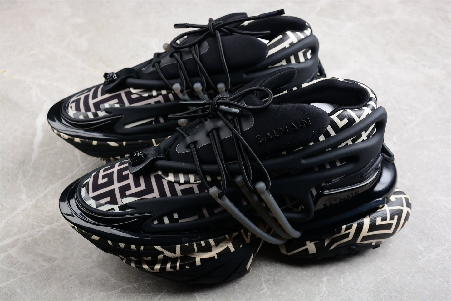 Balmain Unicorn Sneakers in Black – Neoprene &amp; Leather