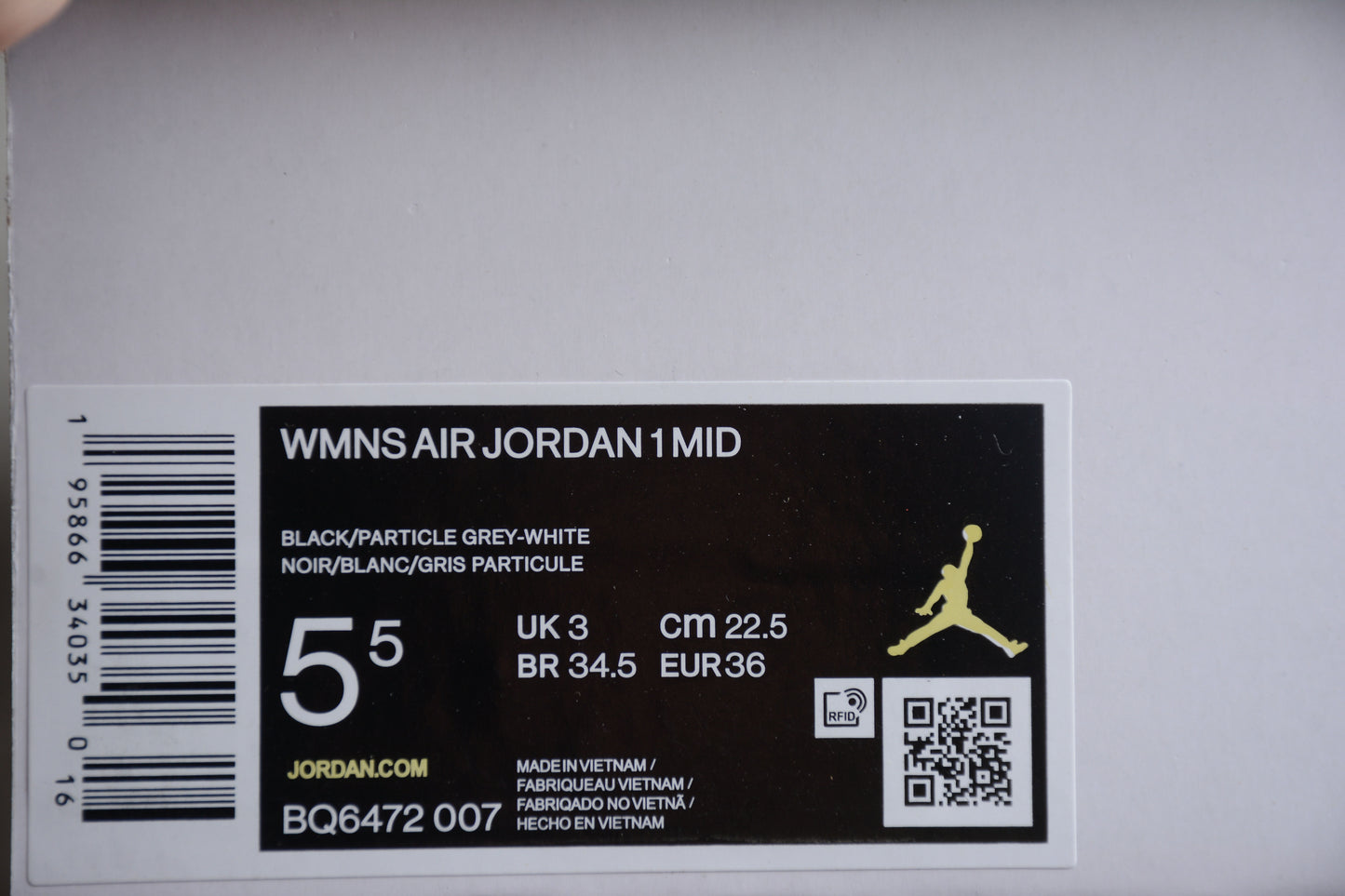 Nike Air Jordan 1 Mid Black/Particle Grey/White - Best Reps Website 2025